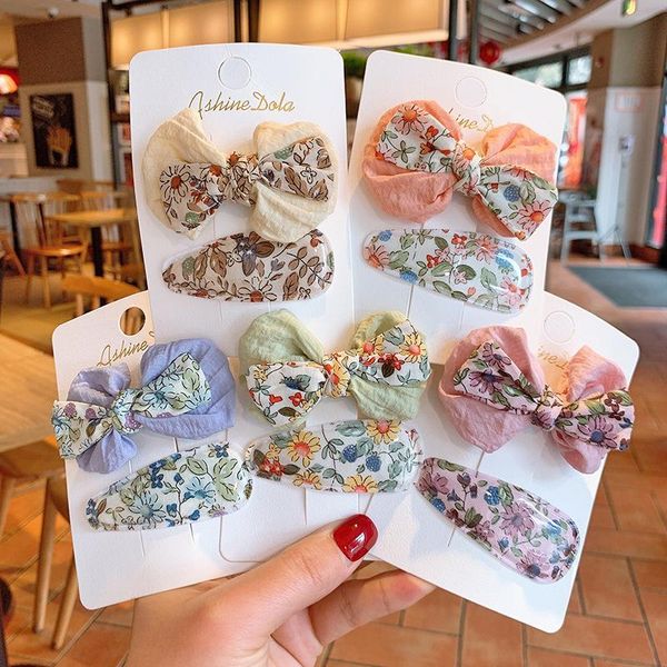 

hair accessories korean style girls fabric stitching bow hairpin water drop bb clip headdress for children fashion, Slivery;white