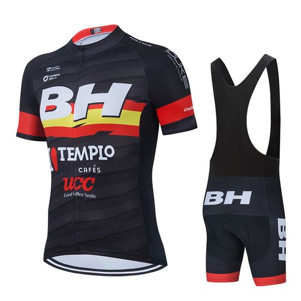 

team cycling jersey set men short sleeve quick dry mtb bike clothing summer bicycle bib shorts suit kit racing sets, Black;blue