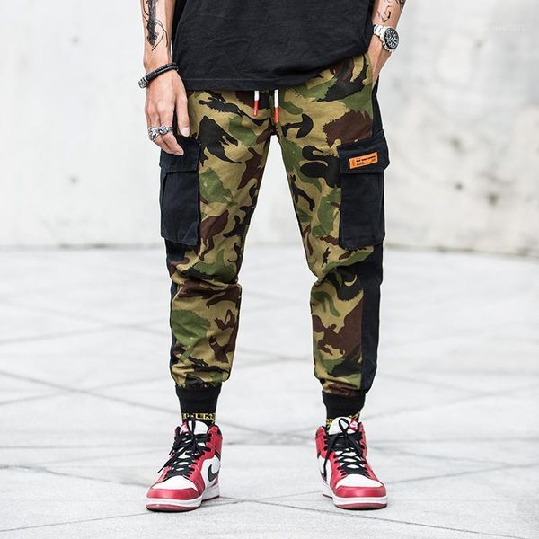 

men's pants drop inflation cargo joggers 2021 autumn mens fashion green camo trousers pantalon hombre us size m-xxl, Black