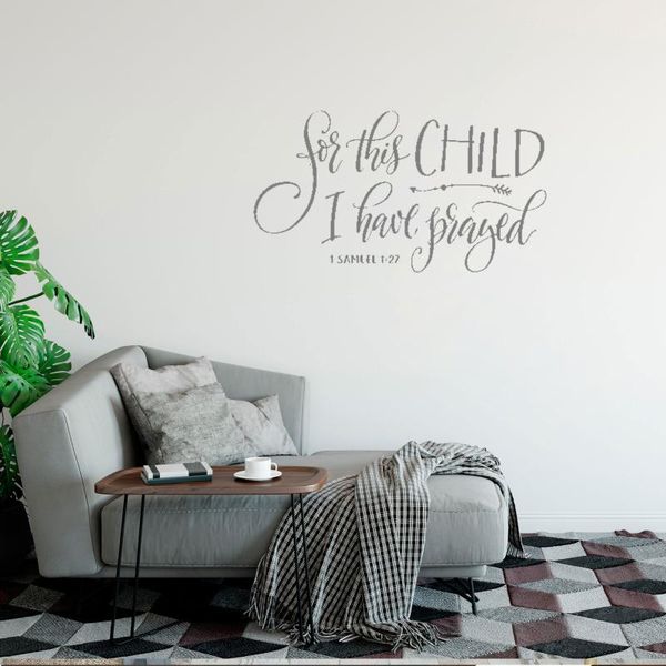 

wall stickers christian scripture quote decal for this child i have prayed nursery baby room sticker removable decor dw3959