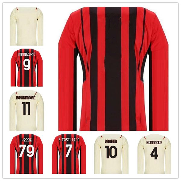 

ibrahimovic giroud football jerseys 2021 22 theo kessie tonali bennacer soccer jersey men kids kit romagnoli florenzi a.rebic brahim footbal, Black;yellow