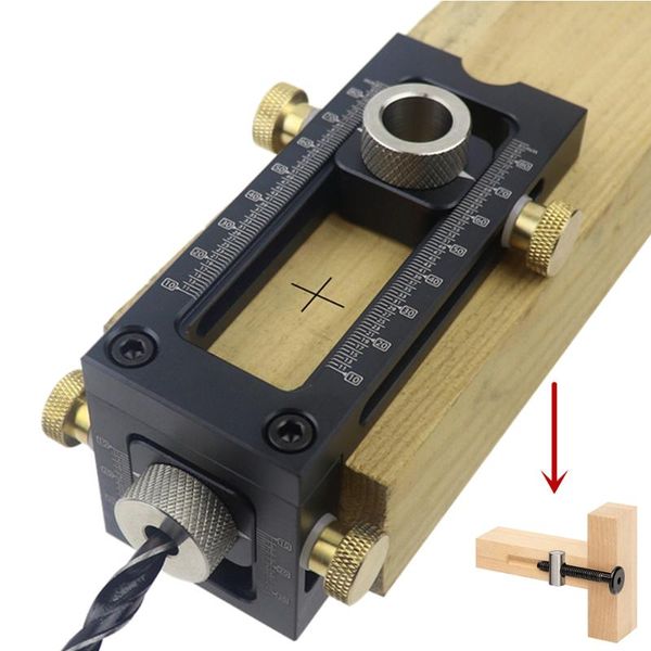 

professional hand tool sets woodworking drill guide hole puncher locator 2 in 1 doweling jig for furniture connecting installation household