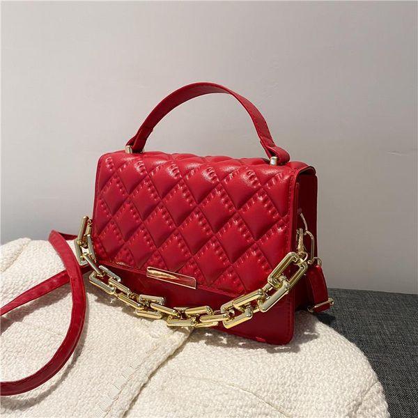 

evening bags ladies pu shoulder bag trendy korean version lingge chain small square simple messenger