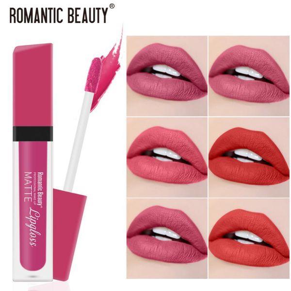 

pc transparent tube design lip glaze matte velvet lasting waterproof not easy to stick cup gloss makeup cosmetic tslm1