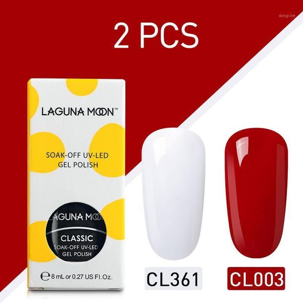 

2pcs shiny gel polish set uv led soak off lacquer manicure pedicure beauty salon nail arts 8ml1, Red;pink