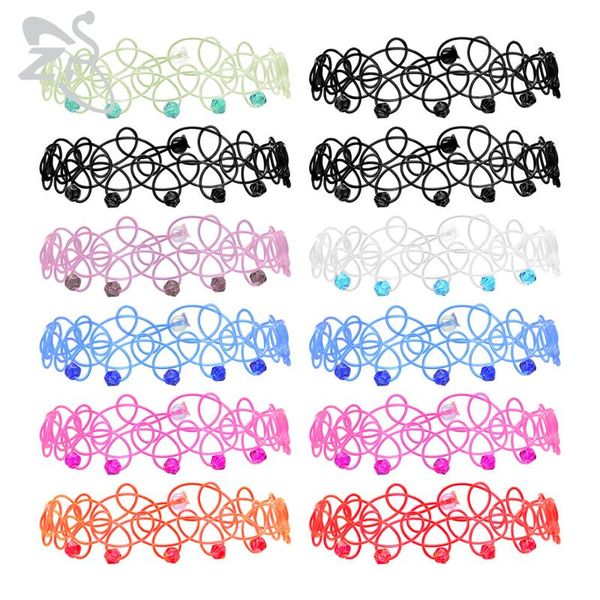 

charm bracelets zs collares vintage stretch tattoo choker for women girl gothic elastic bracelet female wedding jewelry gift, Golden;silver