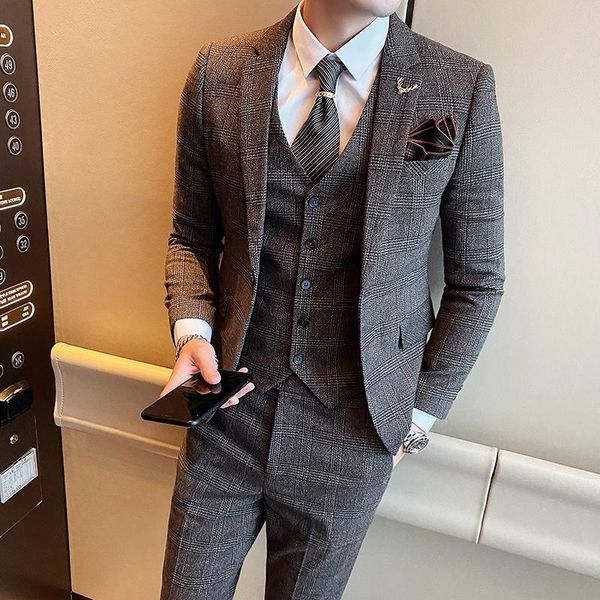 

men's suits & blazers 2021 business suit studio three piece, White;black