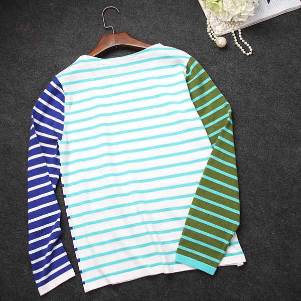 

women's sweaters fashion-same style colorful striped patchwork autumn wool pullovers celebrity knitting underwear 92006 0qzn, White;black