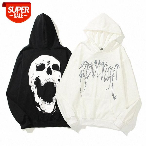 

hip-hop kanye men and women with fog fragmented skull keel print hooded sweater hoodie jacket #is62, Black