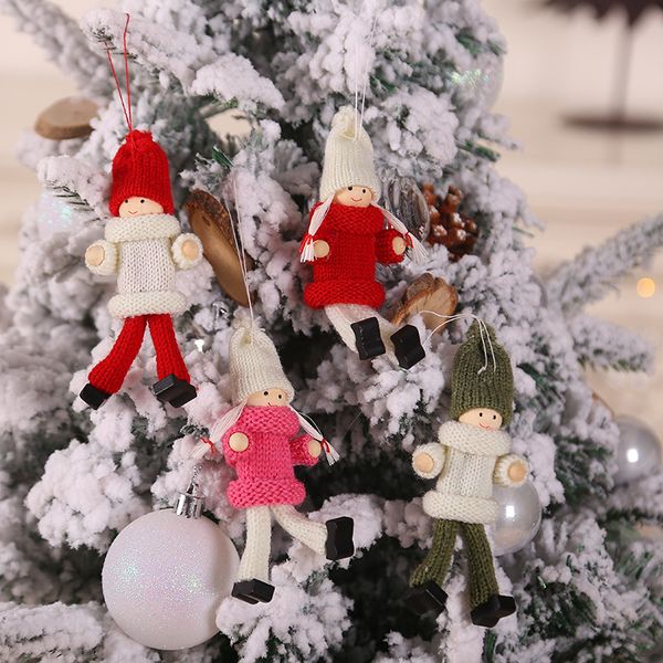 

christmas decorations cute boys and girls woolen christmas tree pendants