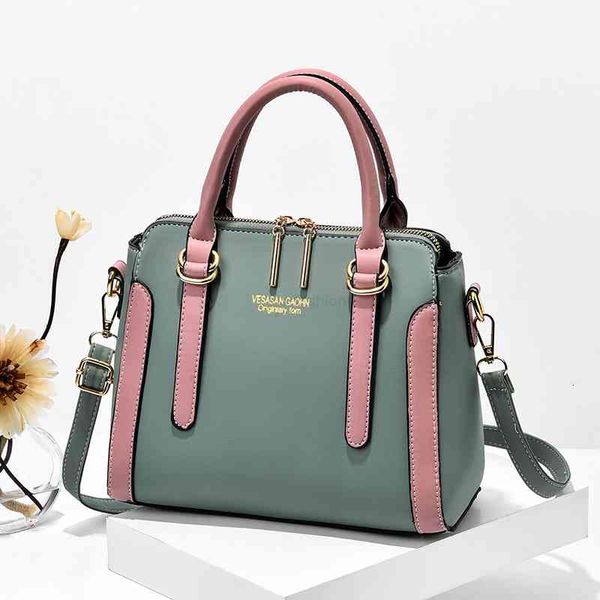 

women's bag 2021 spring and summer leisure simple hand fashion messenger boston one shoulder bag fashion, Black;red