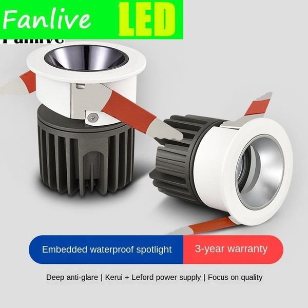 

spotlights 10pcs ip65 waterproof wall kitchen embedded led bathhouse bathroom anti-fog ceiling lamp