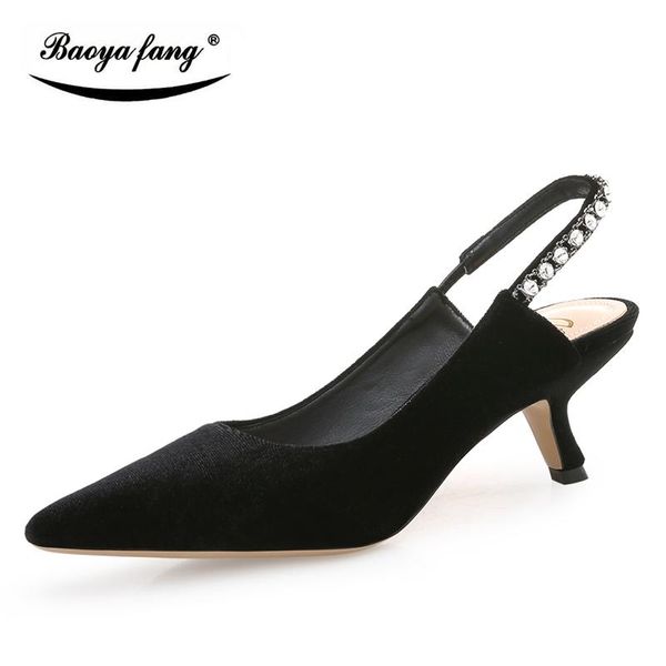 

womens wedding shoes 6cm thin heel ladies party woman pointed toe low pumps dress, Black