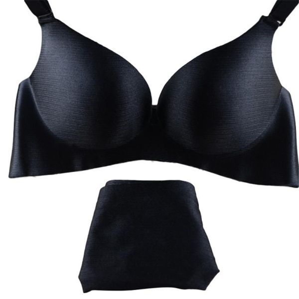 

bras sets women seamless underwear wire push up bra panties 34 36 38 b c, Red;black