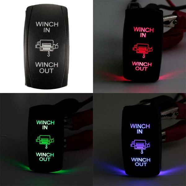

smart home control 7pin laser momentary rocker switch winch in out 12v on-off-on led light green