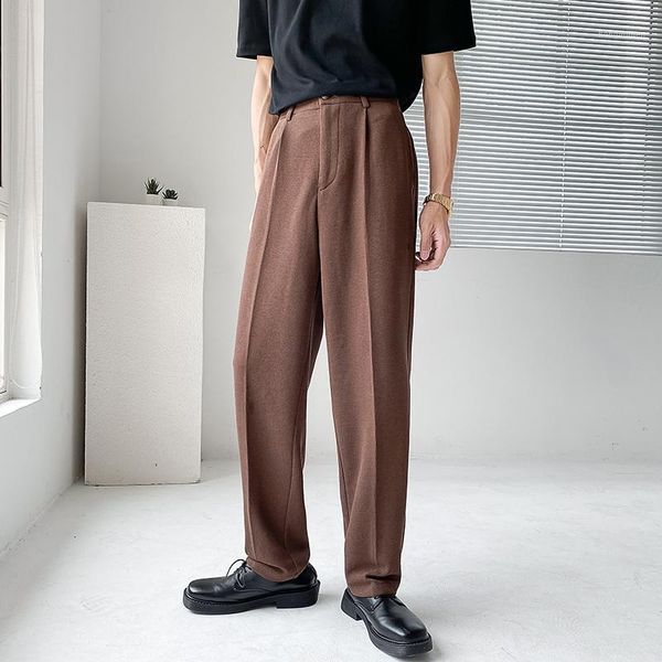 

men's suits & blazers loose casual straight suit pants solid color trousers man korean japan harajuku fashion streetwear business offic, White;black