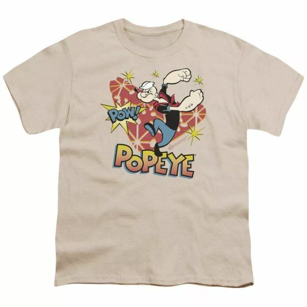 

popeye pow t shirt mens licensed sailor man idw comics tee sand, White;black