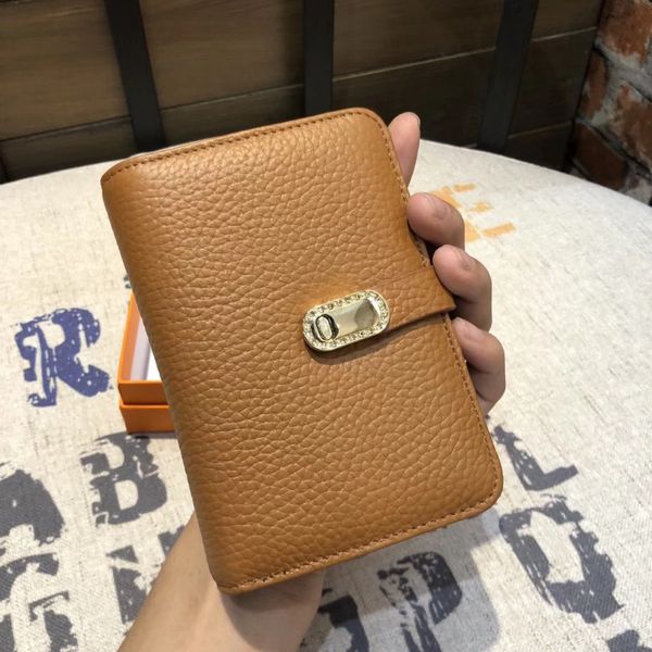 

design handbag women's middle and long korean buckle litchi leather zipper zero wallet multi card wallet, Red;black