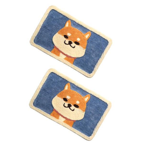

cartoon akita dog flocking water absorbtion skid resistence carpet mat for home bath mats