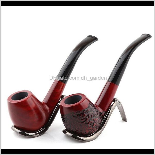 Pipes de tabaco clássico fino e durável sândalo de madeira escura para fumantes portátil Fácil de limpar VT0180 DPRH5 HSVRZ