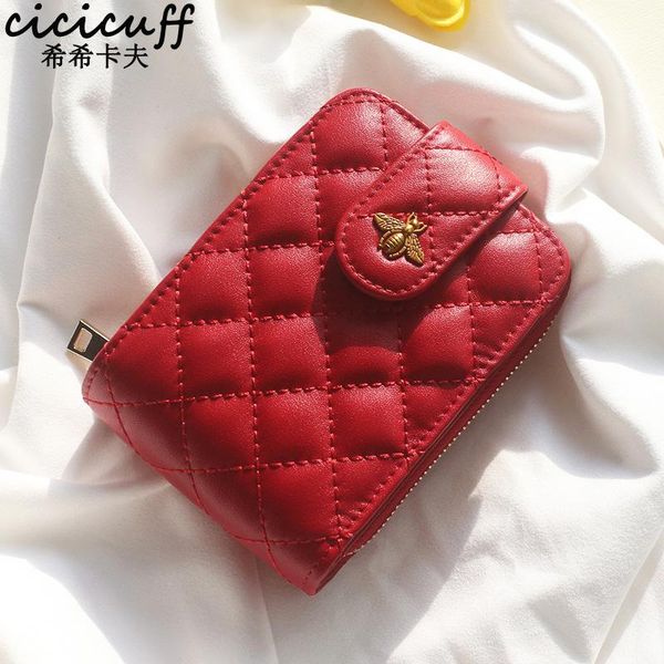 

card holders women wallets brand design zipper small wallet short holder genuine leather coin purse drivers license purses female, Brown;gray