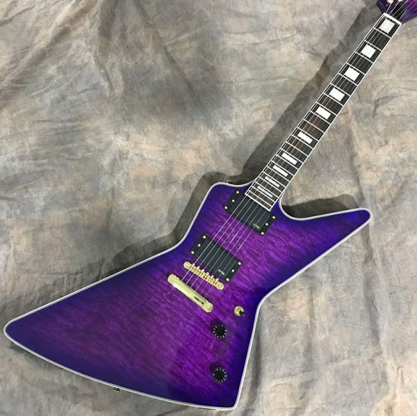 

custom flame maple electric guitar in purple