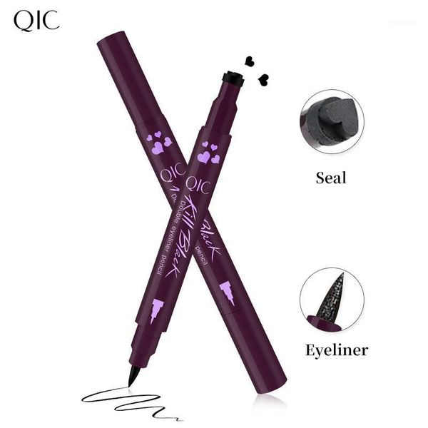 

double headed waterproof lasting makeup cosmetic liquid eye liner pen stamp black maquiagem tslm11