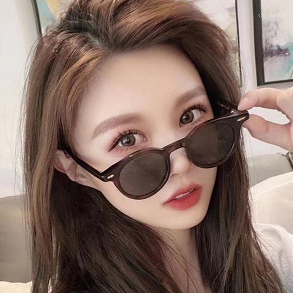 

sunglasses aoze 2021cateye retro little cat eye glasses brand colorful designer for female uv, White;black