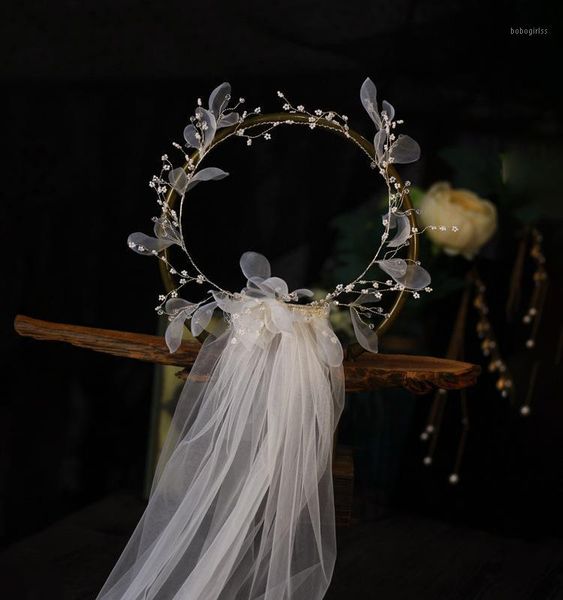 

romantic girl headband sweet flower fairy wreath party headpiece dress veil jewelry accessories1