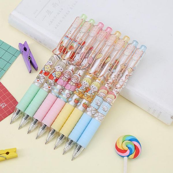 

5pcs lot cute sweetheart girl creative fresh gel pen kawaii quick drying school pens stationery for 2021