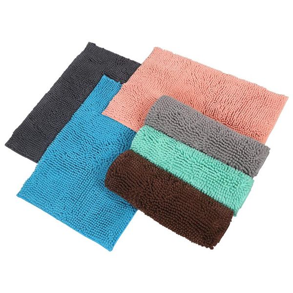

soft carpet slip-resistant bathing room floor door mat cushion rug thickened chenille plain color bath mats