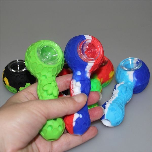 Buner de óleo de silicone colorido silicone fumar bolha tubos de água tubos de mão tubos