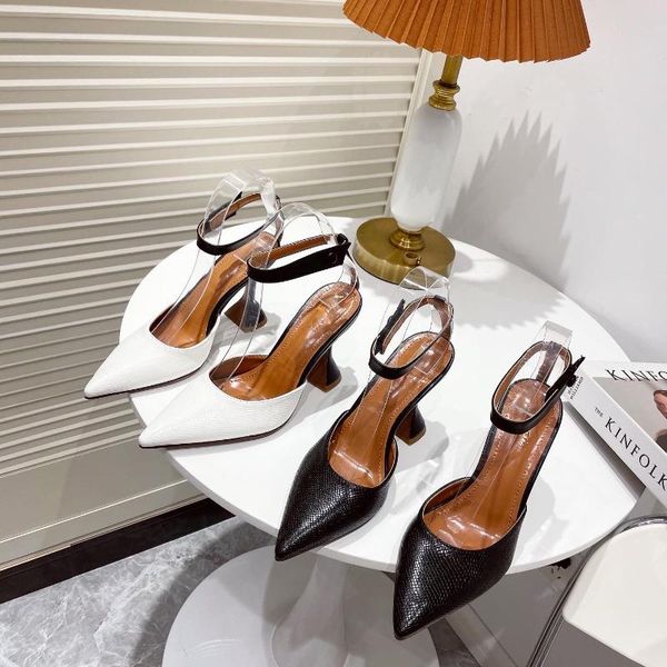 

sandals low woman leather low-heeled rome pu hoof heels slides fabric ho, Black