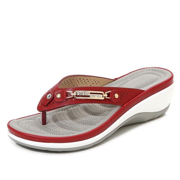 

women flip flop beach clip toe slides woman casual sandals plus size comfort female 2021 summer slippers platform wedges, Black