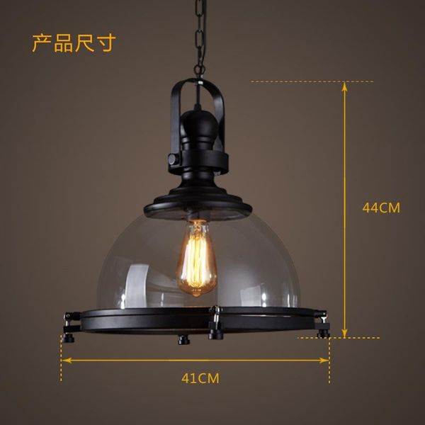 

nordic restaurant vintage industrial bar counter cafe glass chandelier american style kitchen hanging lamps black lamparas home pendant