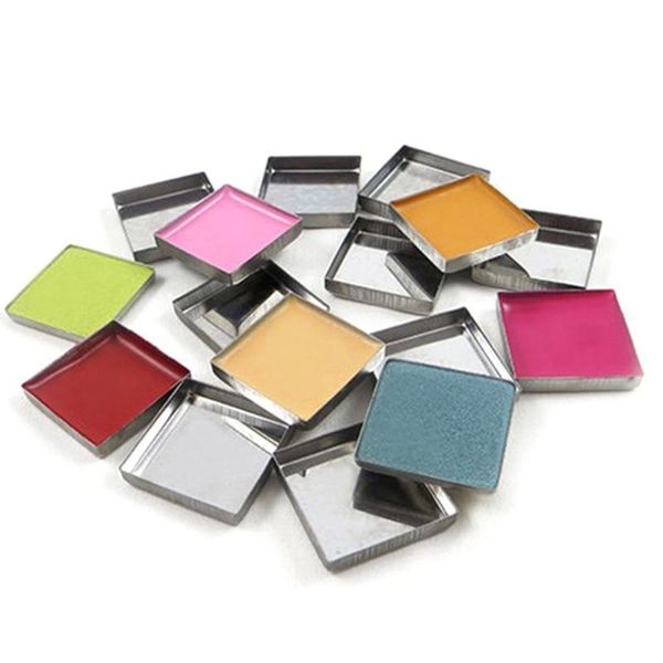

100pcs metal empty round square eyeshadow blush makeup pans tin powder pot for magnetic palette box responsive to magnets storage bottles &