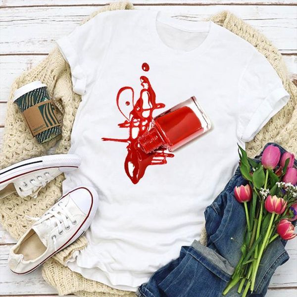 

and women graphic cute printed mens t shirts womens camisas mujer 3d finger nail summer clothing lady clothes tee female, White;black