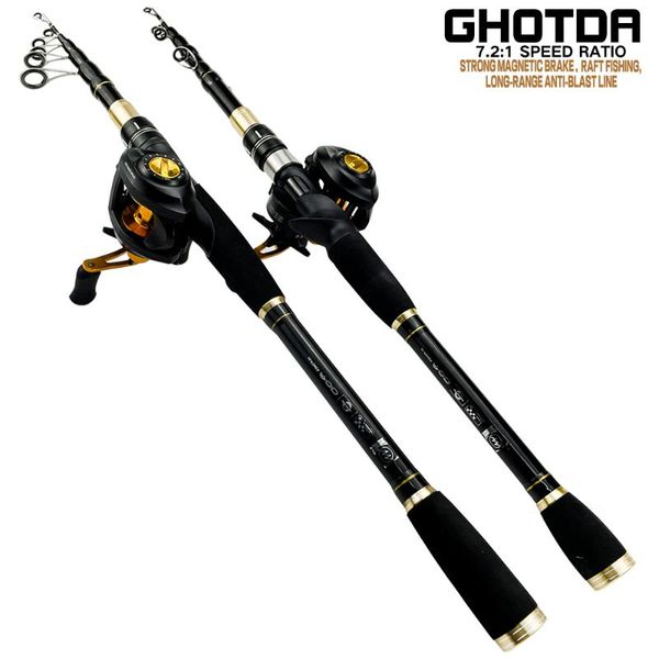

fishing rod and reel combos casting spinning pole 7.2:1 baitcasting set combo