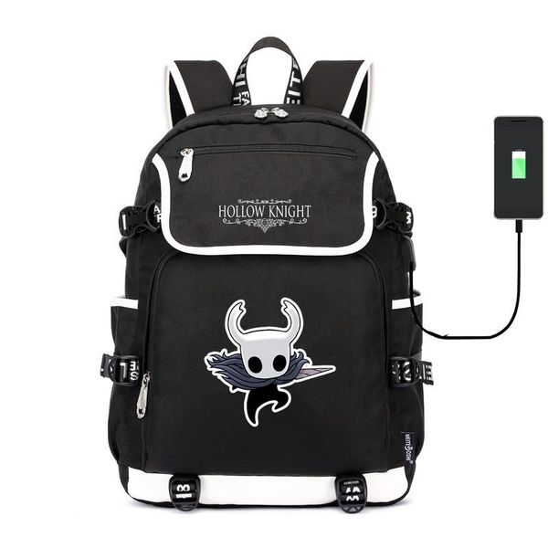 

backpack hollow knight school bag usb charging shoulder bardoon canvas laptravel rucksack for teenagers