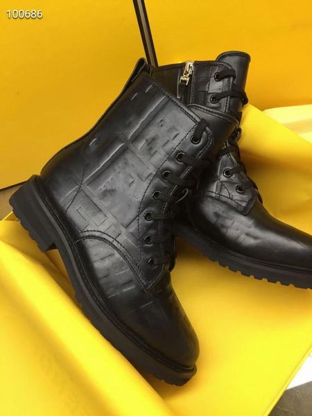 

winter new women's embossed lacing middle boots flat heel good leather luster round head size 35-42, Black