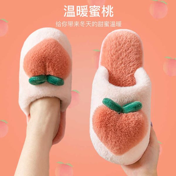 

cotton female bag with autumn couple home plush lovely indoor wool slippers male winter, Black