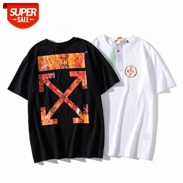 

plant flower ben maple leaf arrow round neck pullover short sleeve men's and women's same batch #od64, White;black