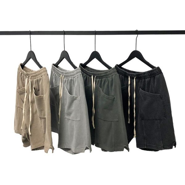 

shorts kanye hip hop street sports leg split make old wash pants, White;black