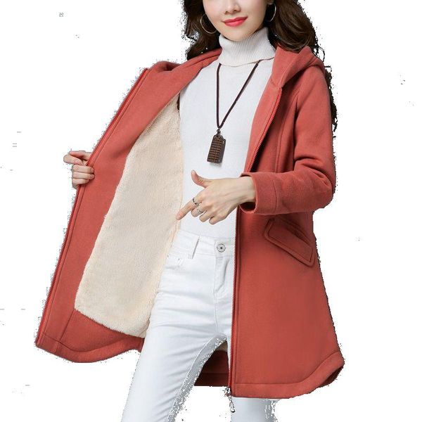 

women's hoodies & sweatshirts selling product in 2021 women zip faux fur teddy add wool winter coat lambs fashionable female clothing t, Black