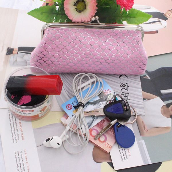 

korean ladies wallet printed lipstick bag flannel coin purse women long wallet, Red;black