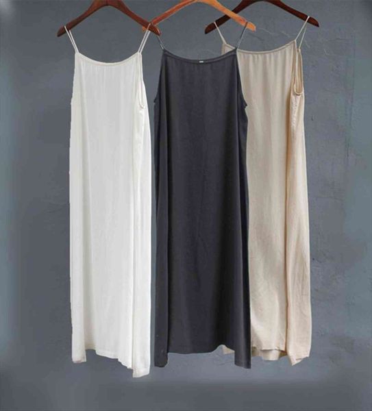 

3 colors black white women tank nude basic base bottoming cotton suspender skirt, breathable anti transparent inside wearing camis