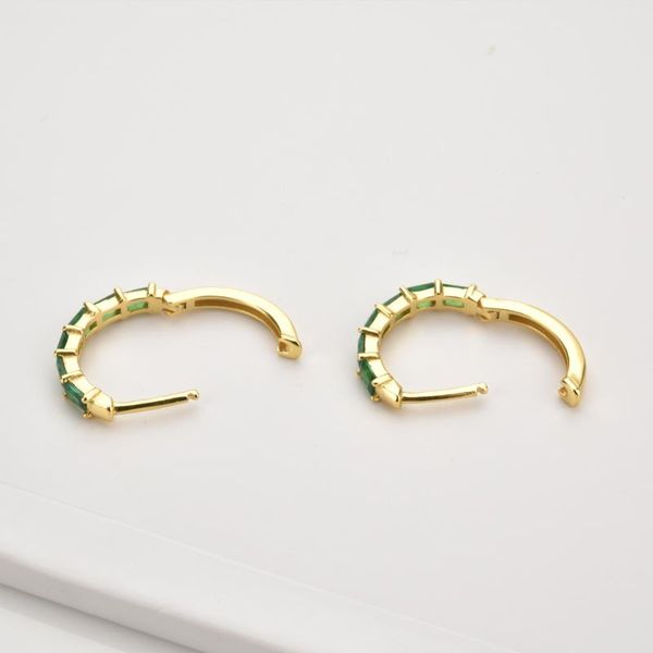 

hoop & huggie 925 sterling silver gold purple green hoops piercing pendiente circle round zircon cz orringe luxury jewelry, Golden;silver