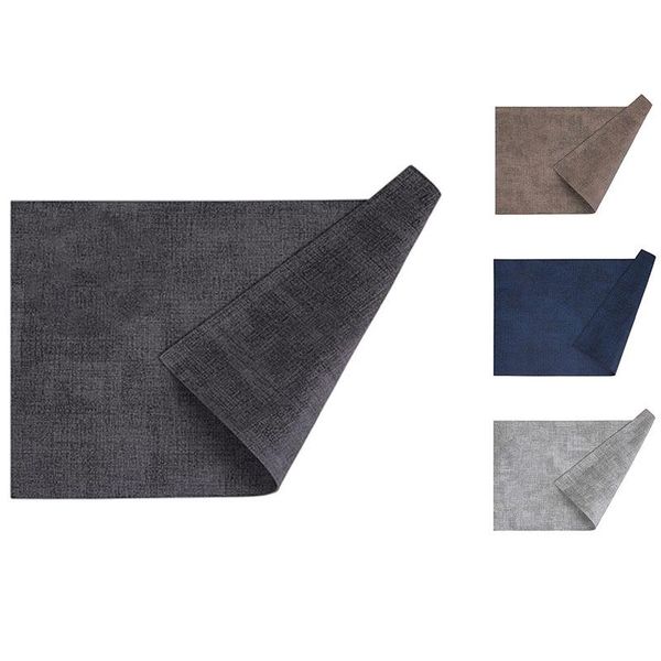 

mats & pads faux leather heat resistant placemats for dining table set of 6, waterproof wipeable washable pu