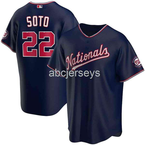 

juan soto #22 navy baseball jersey xs-6xl, Black