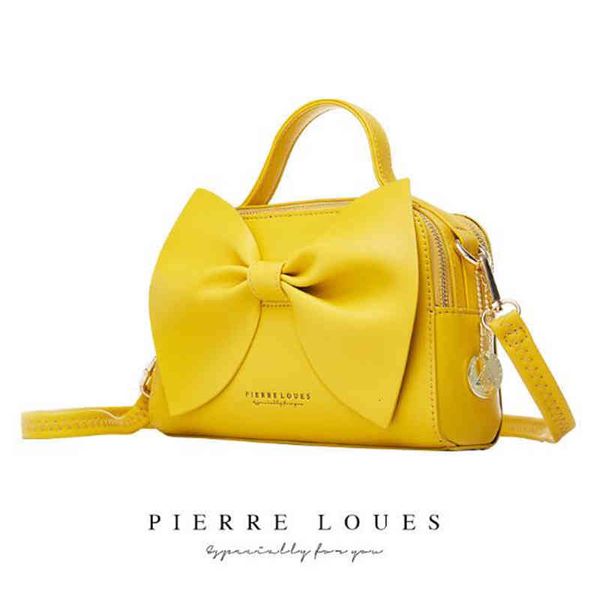 

evening bags luxury leather handbags female shoulder crossbody for women messenger ladies phone purse tote bow yellow bolsas ujah